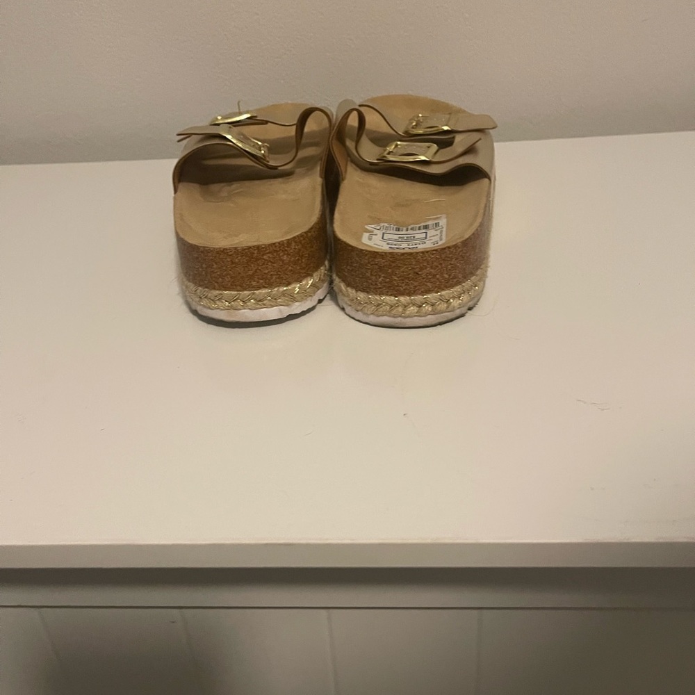 Gold Sandals with Buckle Straps - Picture 4 of 5